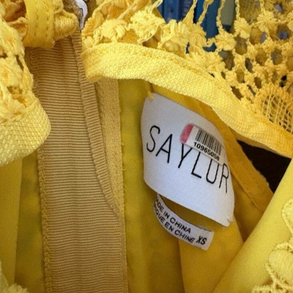 Saylor x Revolve Yellow Leilani Lace Midi Dress Size XS - Picture 7 of 8